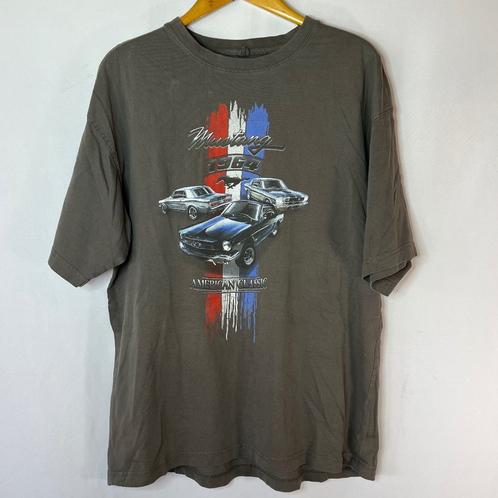 Out Of Bounds Men's L | Large Ford 1964 Mustang American Classic Graphic Tee